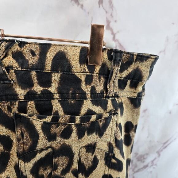 Tripp NYC Pants Womens 7 Leopard Cheetah Skinny Y2K Daang Goodman Goth Scene - Picture 11 of 12